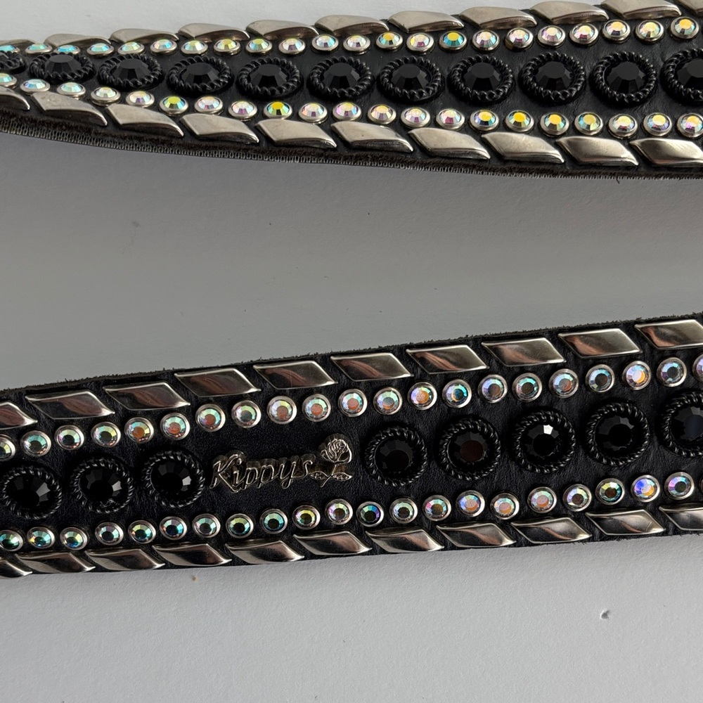 Kippys Black Belt with Silver and Iridescent Accents